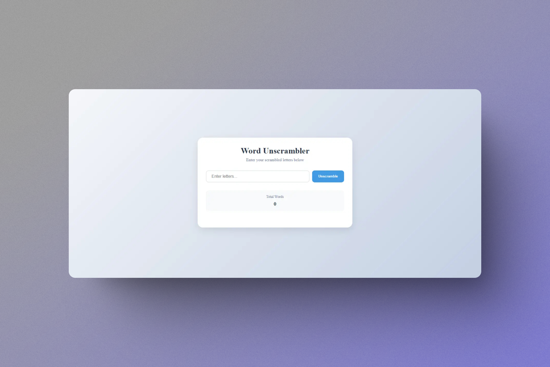 Word Unscrambler Project